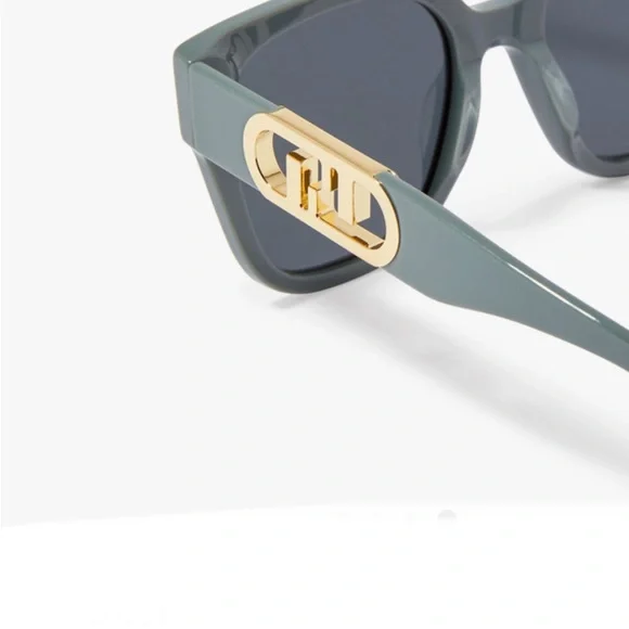 Fendi grayish green 
Sunglasses with Gold Accents - Picture 3 of 9